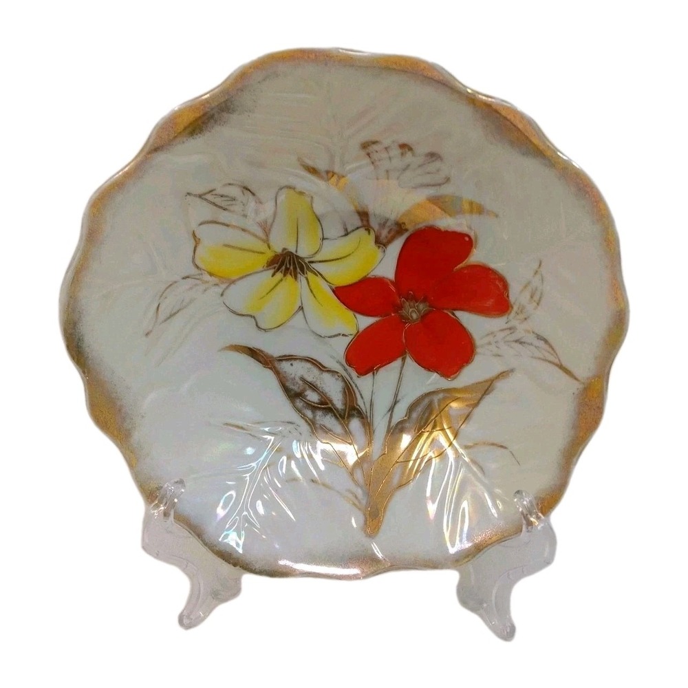 MCM Pearl China Co Pearl Lusterware Decorative Handpainted Bowl 22K Gold Trim